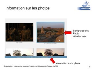 Information sur les photos Information sur la photo Surlignage bleu Photo  sélectionnée 