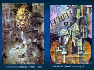 Retrato de Ambroise Vollard (1909)   Botella de Pernod y vaso (1912) 