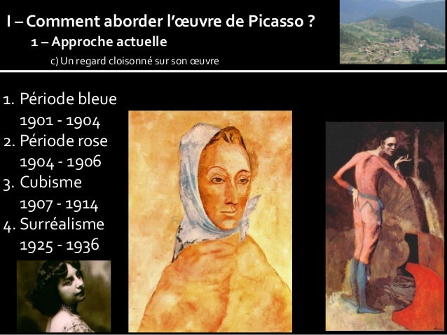 RÃ©sultat de recherche d'images pour "Picasso : pÃ©riode rose (1904-1906), bleue (1901-1904)"