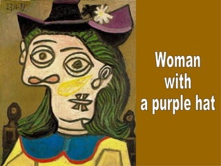 Woman with  a purple hat 