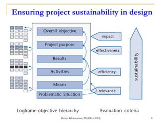 Ensuring project sustainability in design
Dereje Teklemariam, PhD [Feb.2018] 8
 