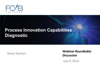 ©2014 FCB Partners. All rights reserved.
Webinar Roundtable
Discussion
July 9, 2014
Process Innovation Capabilities
Diagnostic
Steve Stanton
 