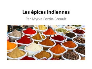 Les épices indiennes
Par Myrka Fortin-Breault

 