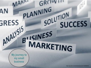 My journey to
my small
business
https://www.flickr.com/photos/lloydchapman/15293861691
 