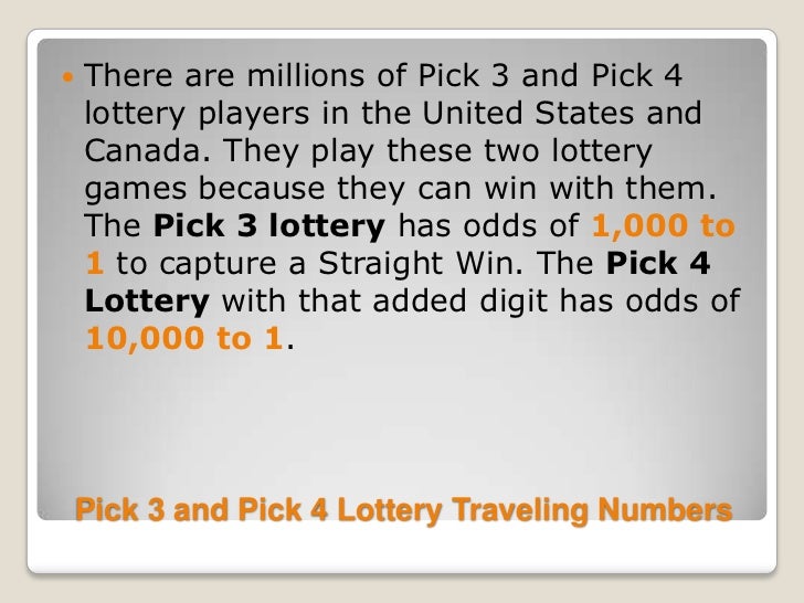 pick 3 and pick 4 lotto numbers