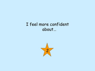 I feel more confident
about…
2