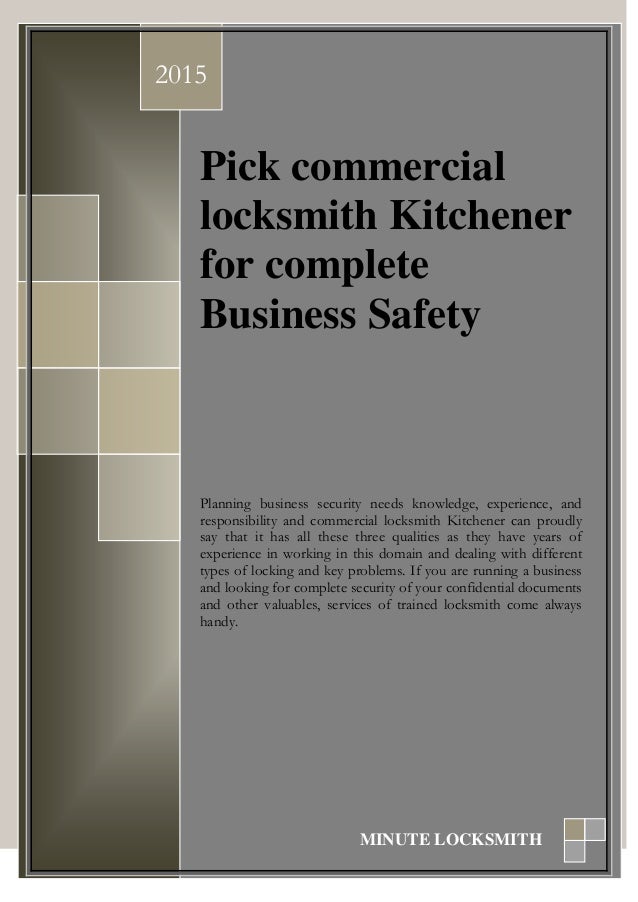 Pick Commercial Locksmith Kitchener for complete Business Safety