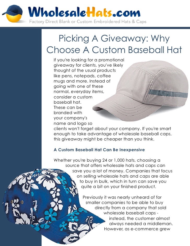 Picking a Giveaway Why Choose A Custom Baseball Hat
