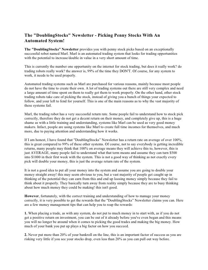 Penny stocks trading system