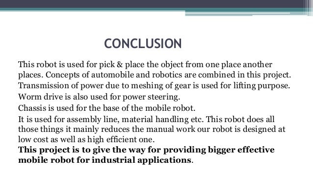 pick and place robotic arm ppt