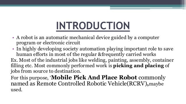 pick and place robotic arm ppt