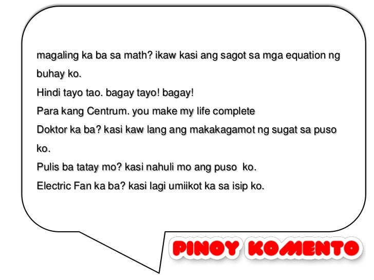 Pinoy Pick Up Lines Part 1