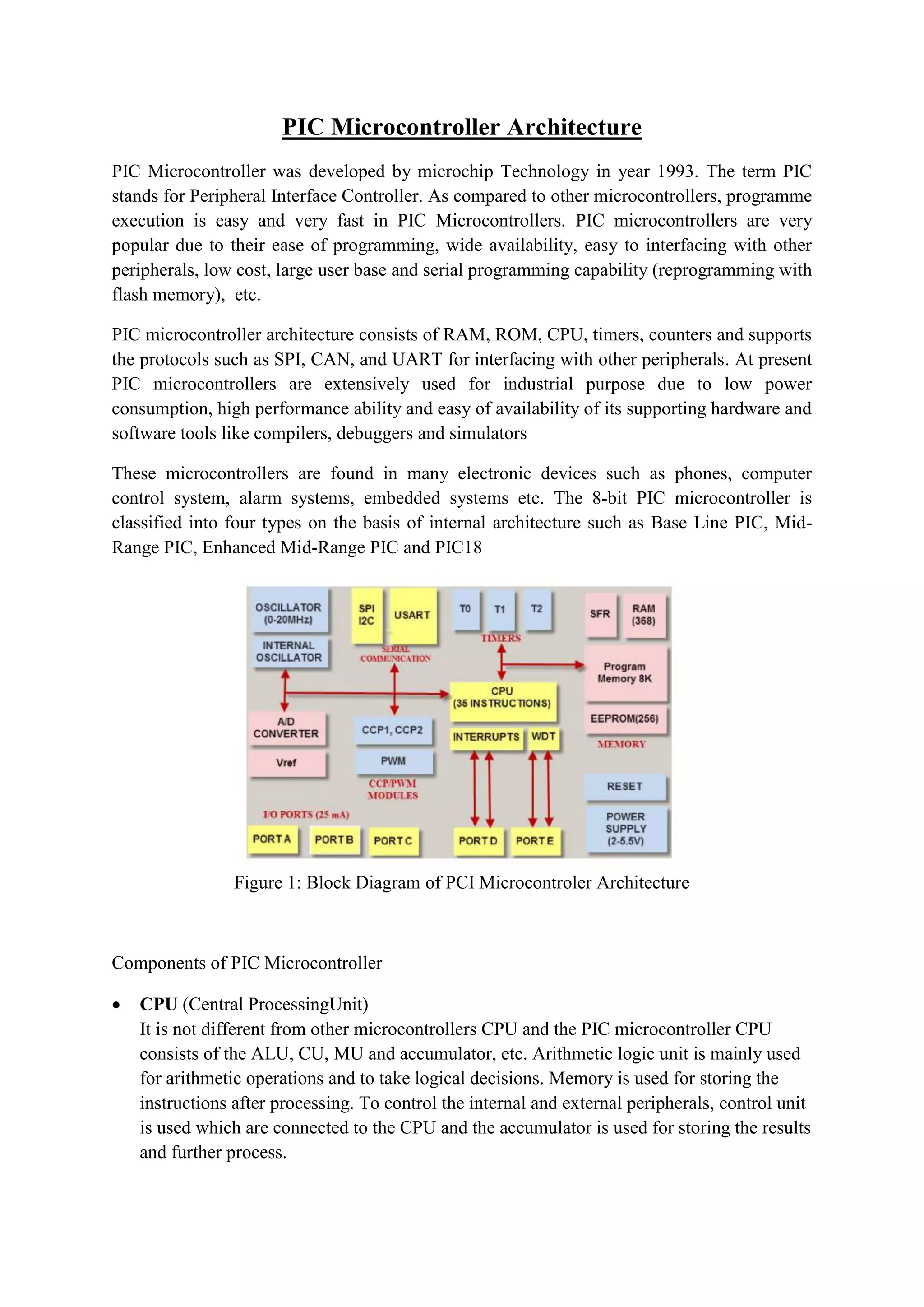 Pic microcontroller architecture | PDF | Operating Systems | Computer ...