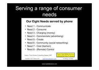 Serving a range of consumer
            needs




          www.isabelleokane.com
 