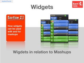 AppliedTrends



                         Widgets
        Section 2.1

        How widgets
        can be used
        wit...