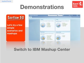 AppliedTrends



                   Demonstrations
        Section 5.0
       Let’s try a few
       simple
       scenari...