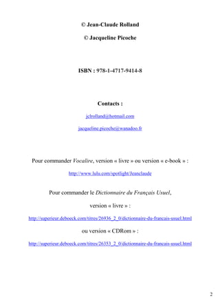 Germain, Picoche, Vocabulaire et enseignement