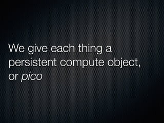 Picos, CloudOS, and Connecting Things