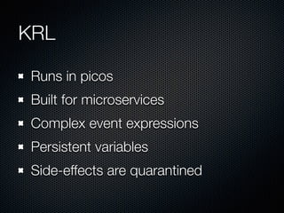 Picos, CloudOS, and Connecting Things