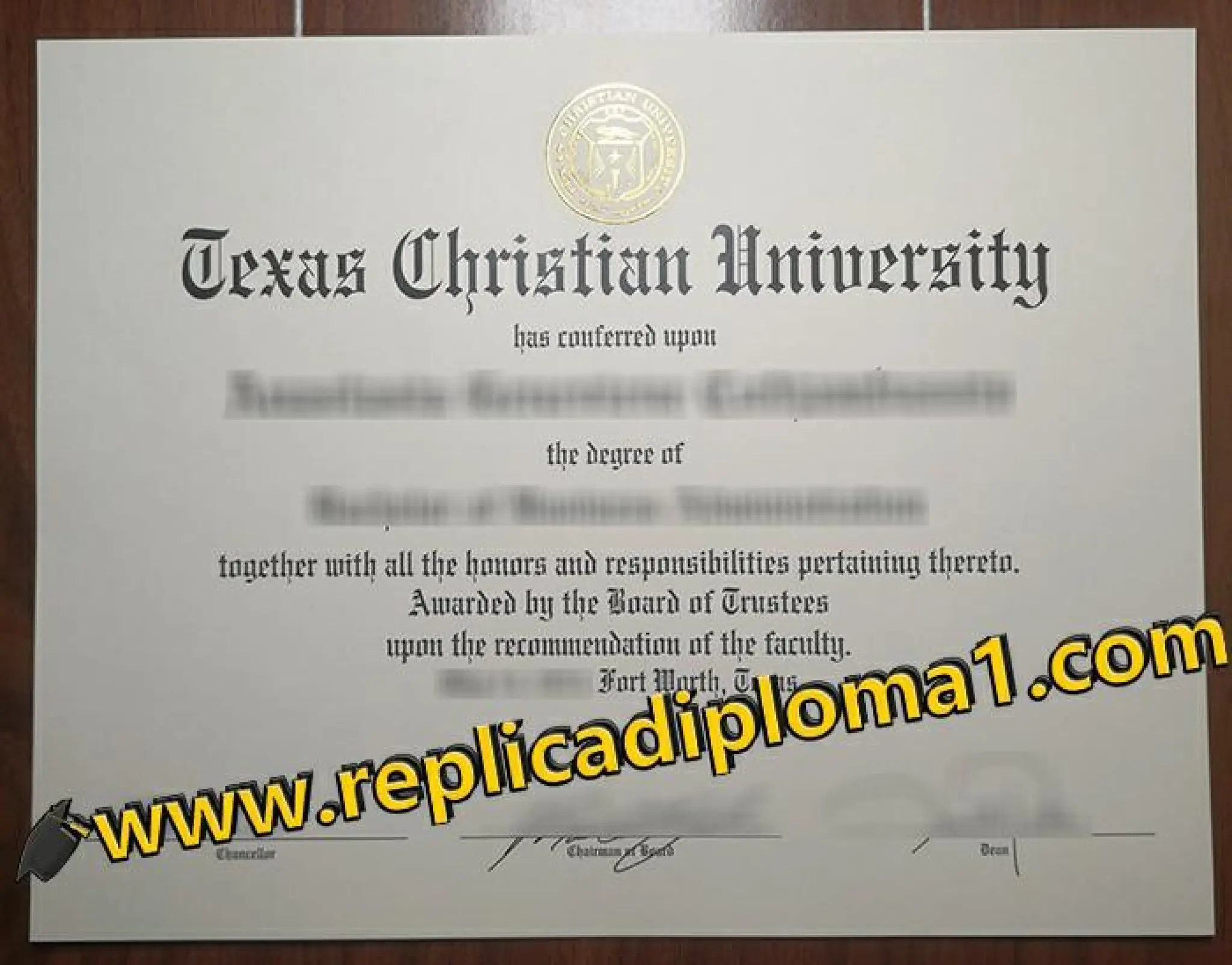 How to create a 100 copy Texas Christian University diploma? buy TCU