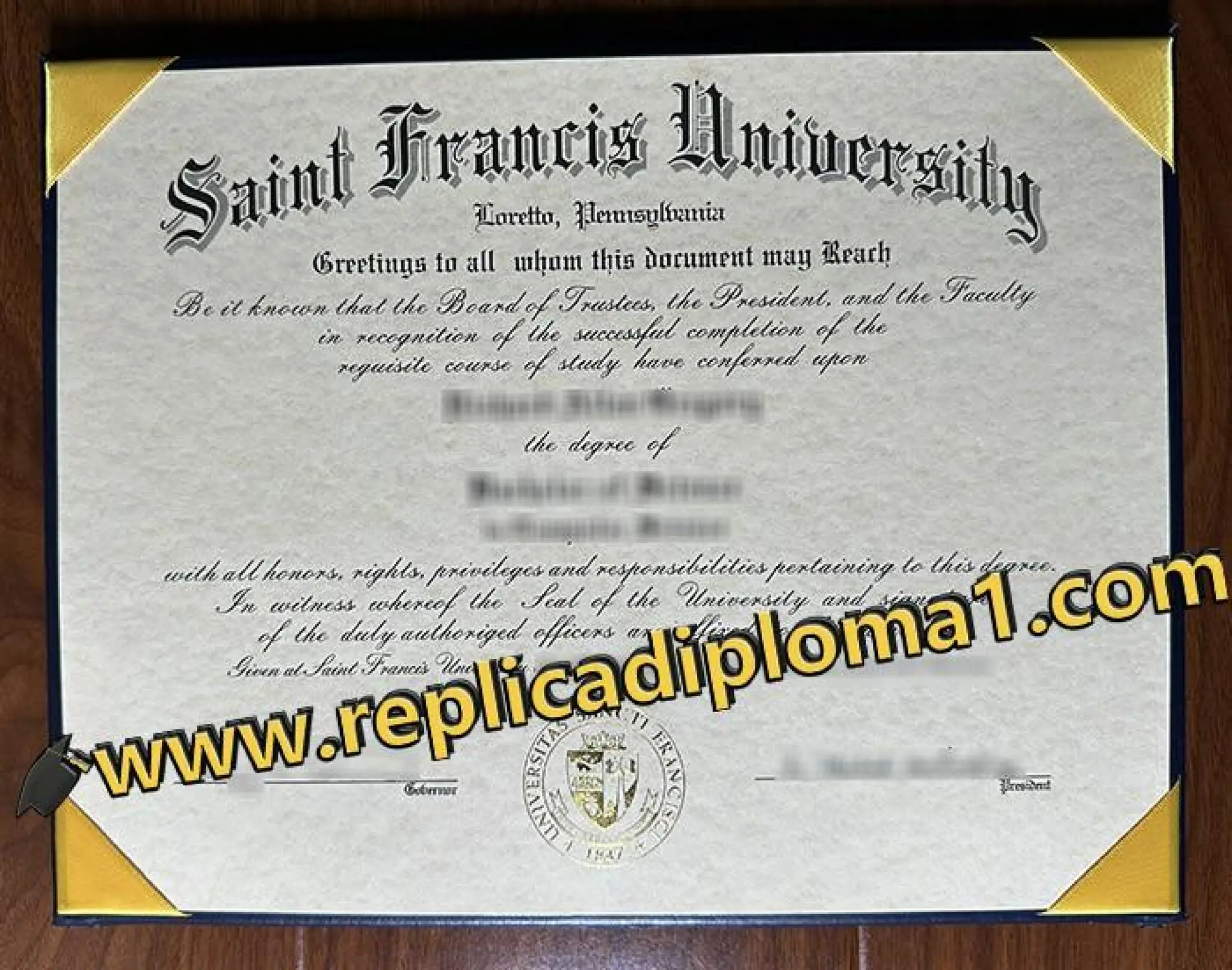 How to order a fake Saint Francis University diploma certificate in 3