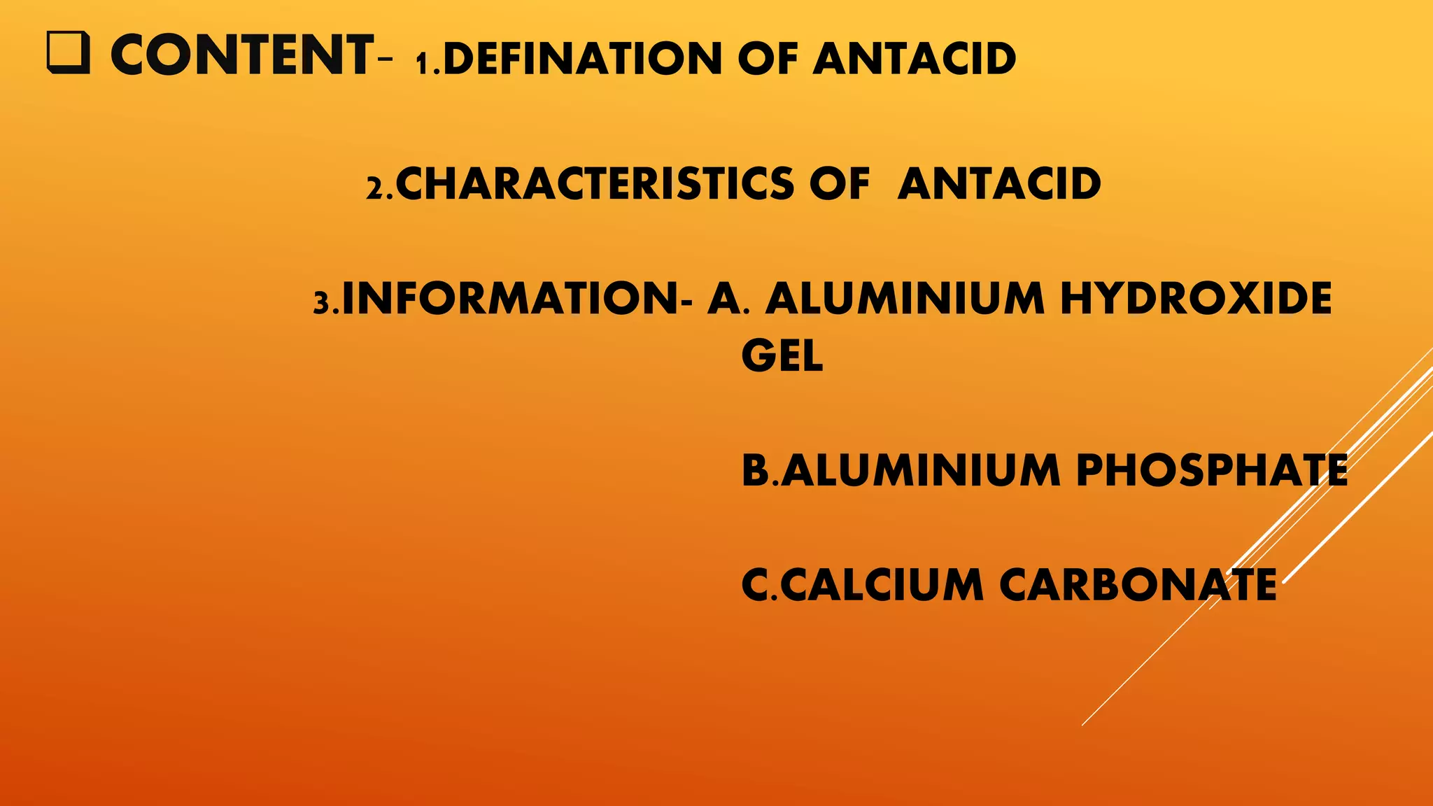 ANTACID INFORMATION PPT