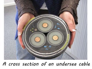 A cross section of an undersea cable
 
