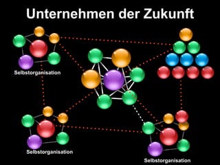 Unternehmen der Zukunft



Selbstorganisation




    Selbstorganisation
                         Selbstorganisation
 