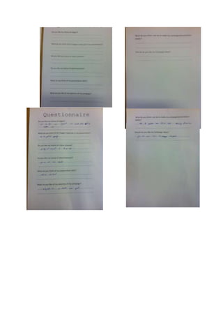 Pics of questionnaires