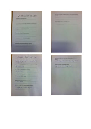 Pics of questionnaires
