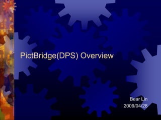 PictBridge(DPS) Overview
Bear Lin
2009/04/28
 