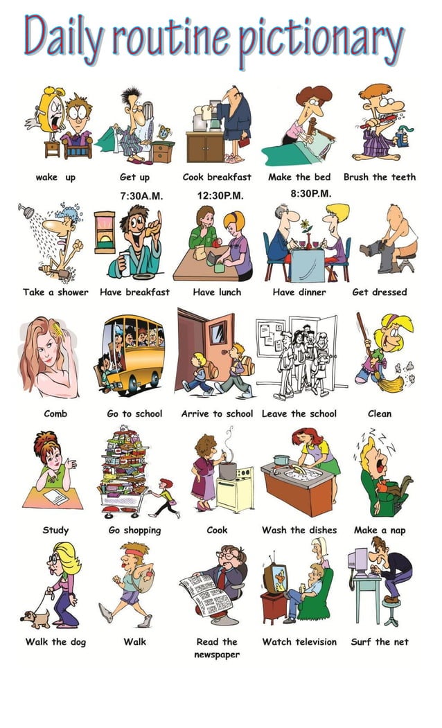 Pictionary daily routines
