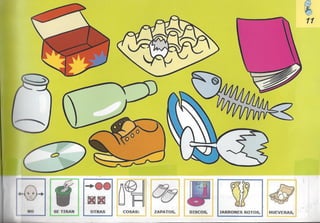 Bolechas contenedor amarillo con pictogramas arasaac