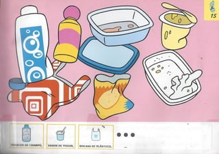 Bolechas contenedor amarillo con pictogramas arasaac