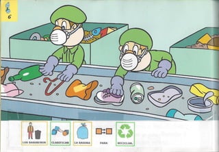 Bolechas contenedor amarillo con pictogramas arasaac