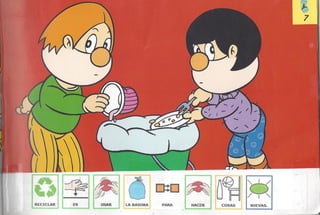 Bolechas contenedor amarillo con pictogramas arasaac