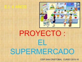 PROYECTO :
EL
SUPERMERCADO
CEIP SAN CRISTOBAL CURSO 2015-16
E.I. 4 AÑOS
 