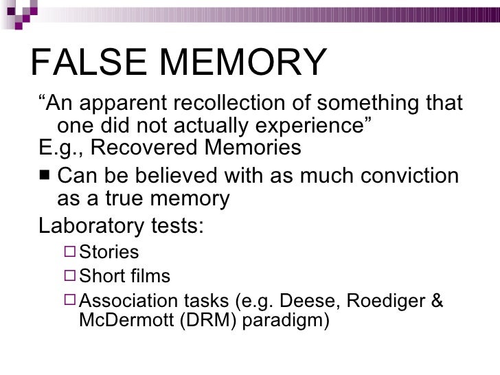 false memory syndrome essay