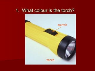 1. What colour is the torch?1. What colour is the torch?
 
