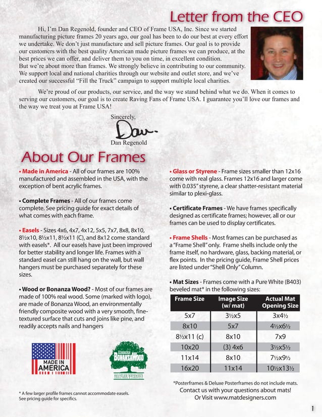 Picture Frames Catalog Frame USA PDF