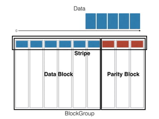 Data
BlockGroup
0
Data Block Parity Block
Stripe
 