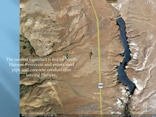 The second aqueduct is fed by North
Haiwee Reservoir and enters steel
pipe and concrete conduit after
leaving Haiwee.

 