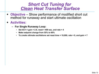 Short Cut Tuning for  Clean  Heat Transfer Surface <ul><li>Objective  – Show performance of modified short cut method for ...