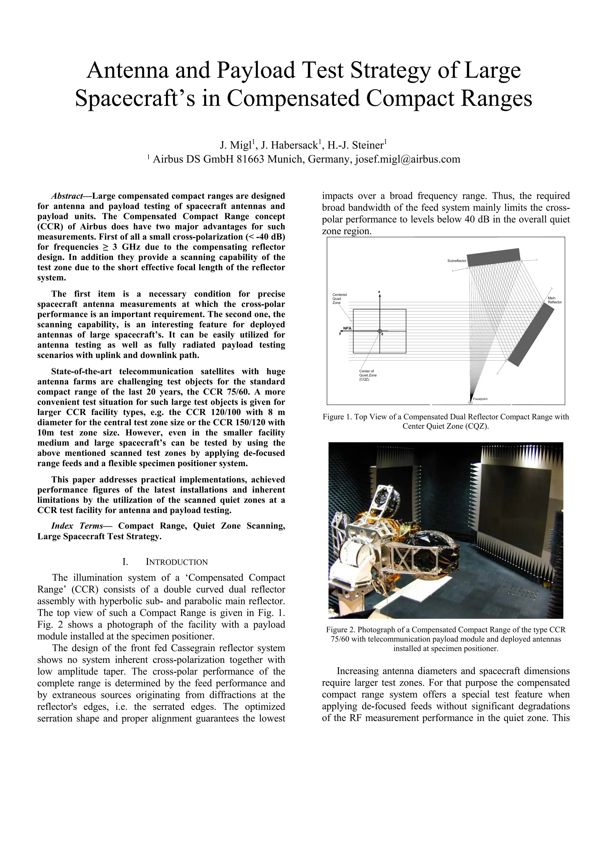 antenna / payload test strategy of large s/c in CCR antenna Range | PDF