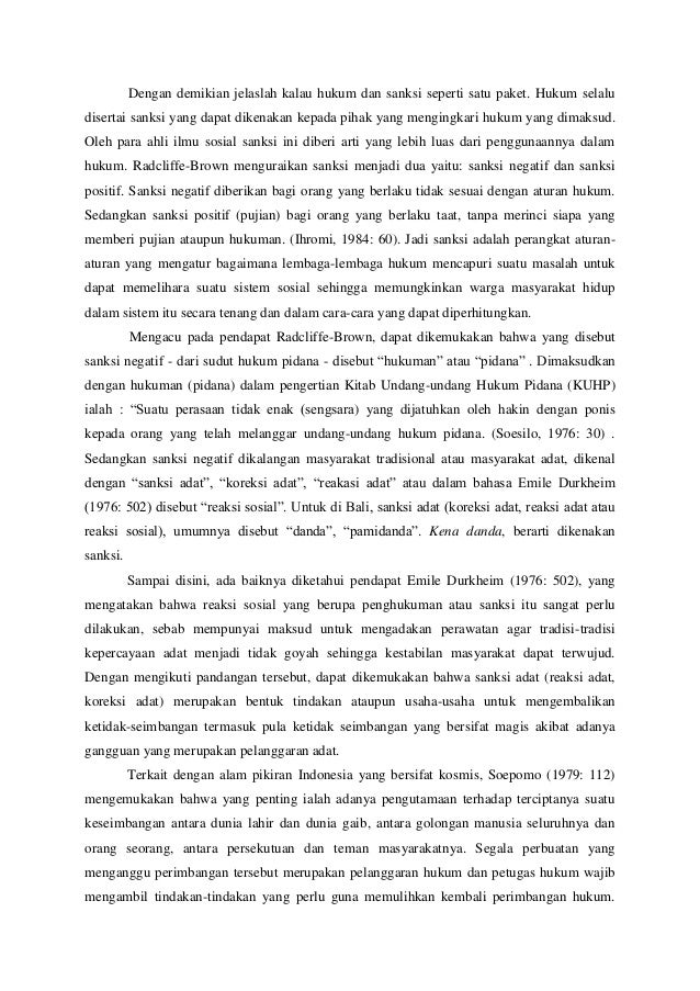 Pidana Adat Tinjauan Kasus Adat Di Bali