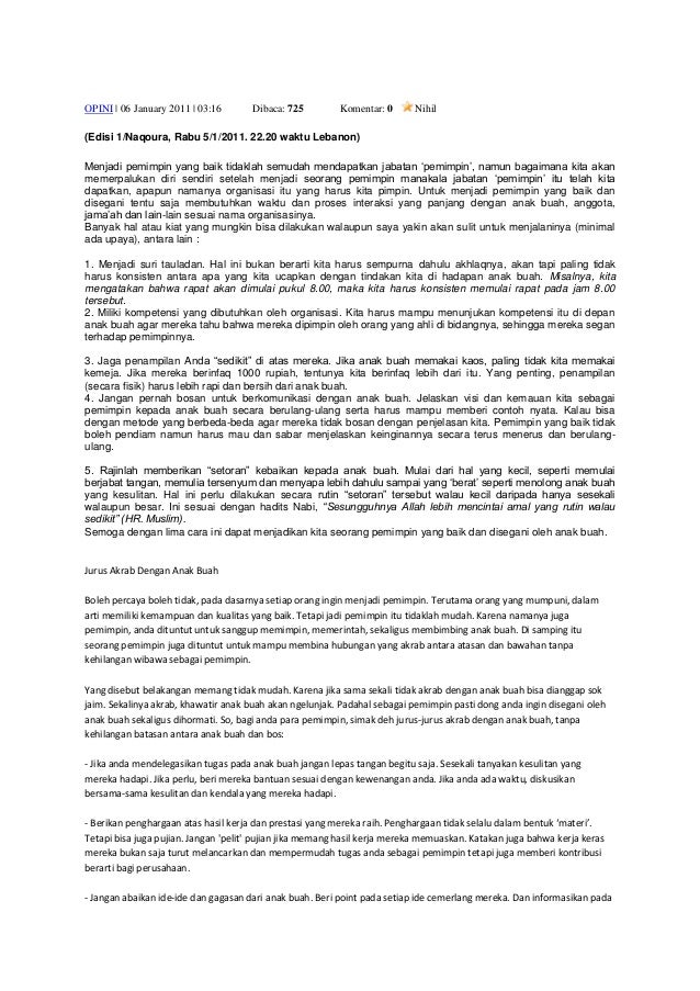 Pidato Tentang Kepemimpinan