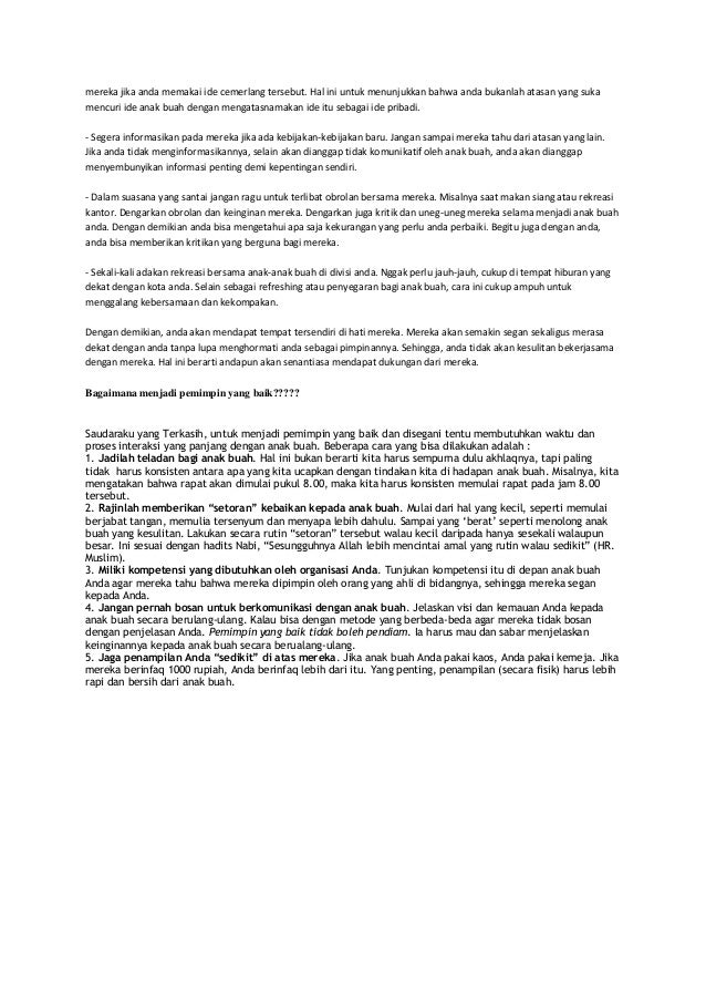 Pidato Tentang Kepemimpinan Lakaran