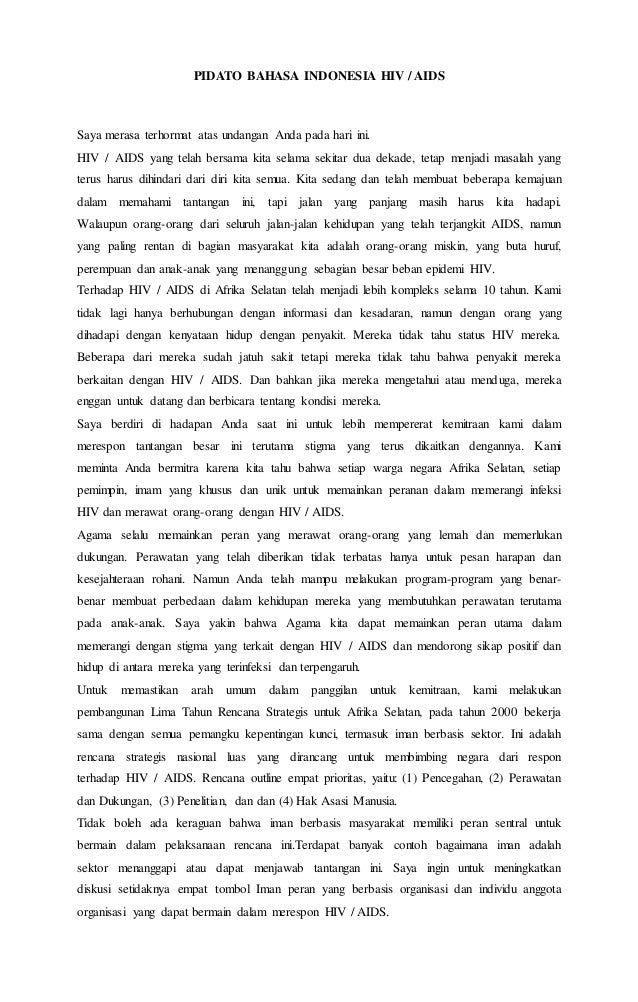 Pidato Bahasa Indonesia Hiv