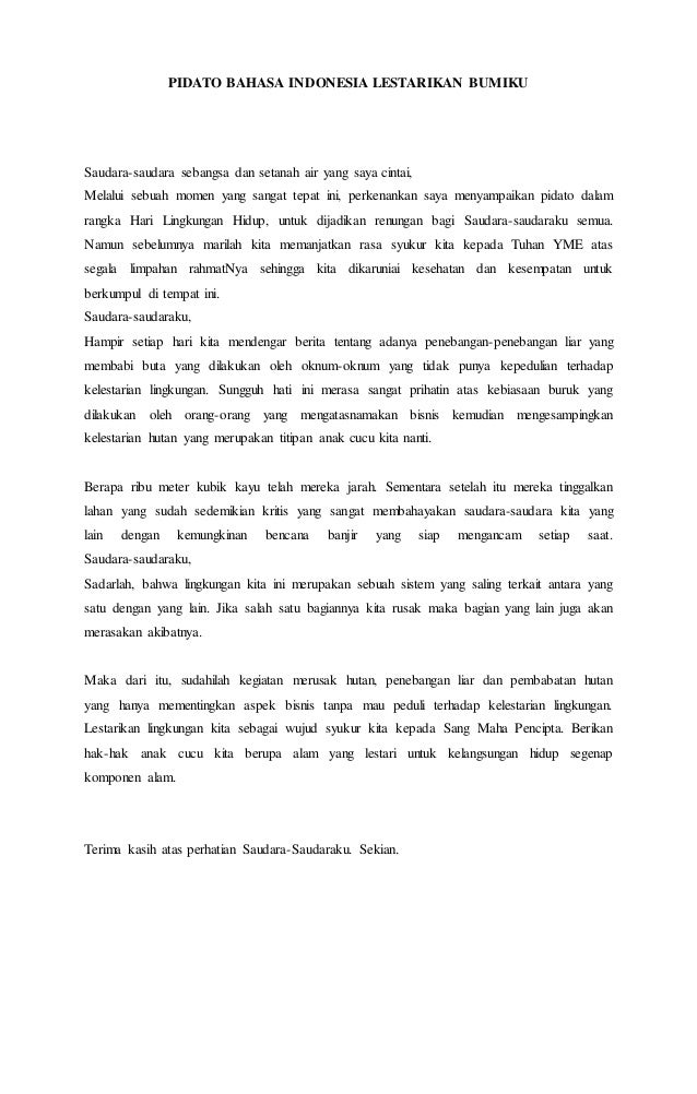 Contoh Pidato Tentang Alam Pigura