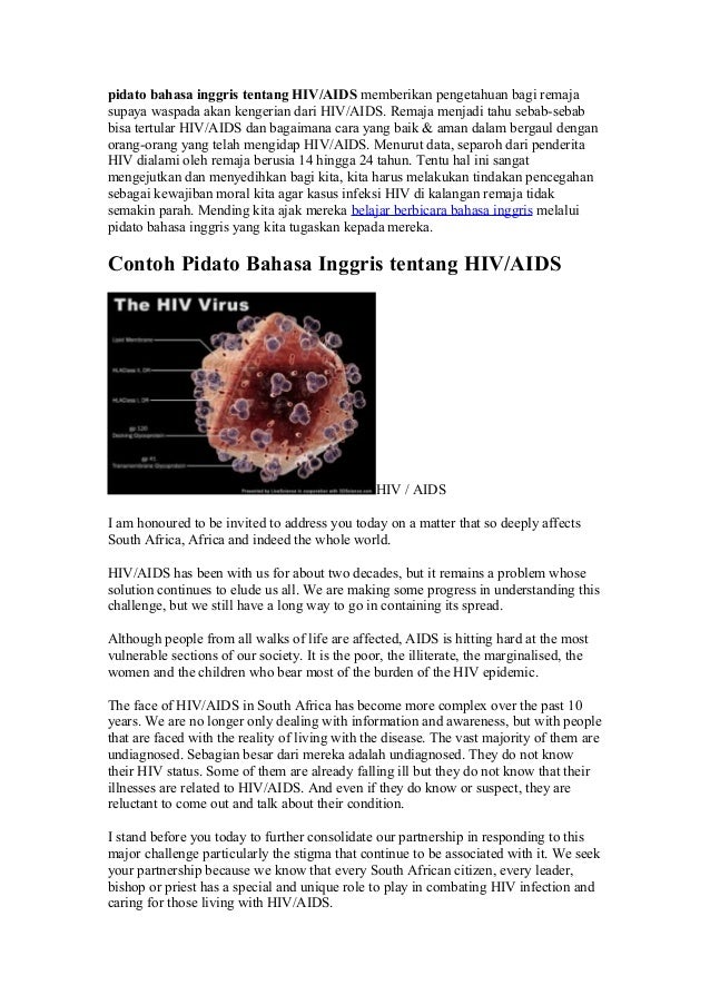  Pidato bahasa inggris  tentang hiv